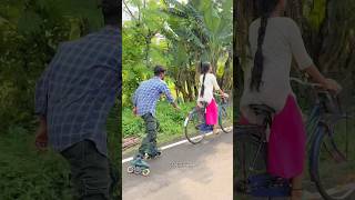 skating public cycle girl reaction india tigerskater shortvideo shorts [upl. by Anahtor]