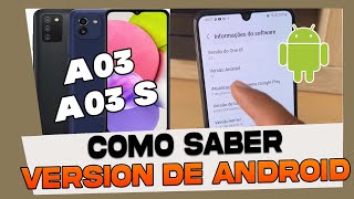 Como Saber la Version de Android en Samsung Galaxy A03 e A03S [upl. by Otiragram400]