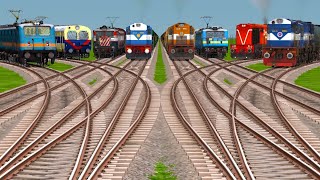 4×2 Indian Railways Trains Crossing On Bumpy Cuverd Branched Railroad Tracks  train sim world 4 [upl. by Couq550]