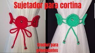 sujetadorcortina crochet principiantes Sujetador para cortinas a crochet para principiantes [upl. by Ellynad]