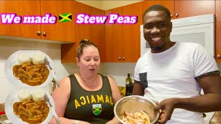 MAKING JAMAICAN STEW PEAS FOR THE FIRST TIME DID I TIE HER [upl. by Odlaniger]