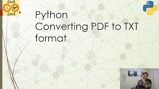 Convert PDF to TXT file using Python [upl. by Dyche]