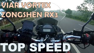 Viar Vortex ZongshenCSC RX3 Top Speed vs GPS [upl. by Cassiani]