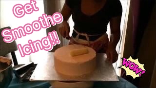 How To Get Smooth Cake Icing  Buttercream Frosting Cake Tutorial for beginners LOOKS LIKE FONDANT [upl. by Anak648]