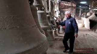 quotSilent Nightquot played with bells by Maestro Campanaro in the Marinelli Foundry in Agnone Italy [upl. by Geehan571]