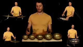 Drum Solo Drums amp Tibetan Bowls  Drums Music [upl. by Anicul]