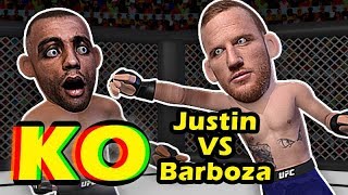 Justin Gaethje KOs Edson Barboza in the First Round  UFC Philadelphia [upl. by Parsaye218]