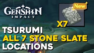 Genshin Impact All Stone Slates Locations amp Where To Use Them Tsurumi Island 2 Luxurious Chests [upl. by Aret]