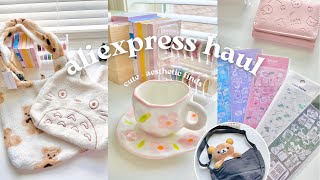 🧸 cute amp aesthetic aliexpress haul  unique and useful items bags stationery mugs asmr  lofi [upl. by Faline]