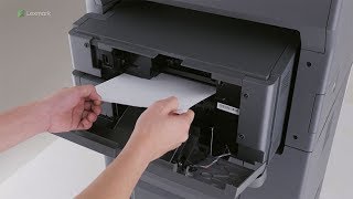 MS725MS82xMX725MX82x Series—Paper jam in the staple hole punch finisher [upl. by Enilauqcaj]