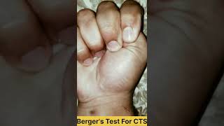 Bergers Test For Carpal Tunnel Syndrome 😍  Physio Cure [upl. by Llatsyrk]