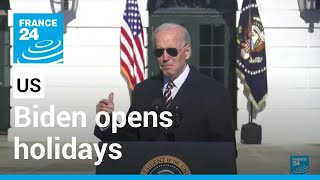 Biden opens holidays pardons turkeys Chocolate and Chip • FRANCE 24 English [upl. by Haliehs662]