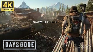 Days Gone Sawmill Horde  No Running  Easy and Lazy Method  4k  daysgone sawmill horde [upl. by Nerw]