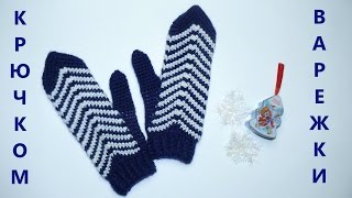 Рукавицы варежки Вязание крючком Gloves mittens Crochet [upl. by Eineeuq]