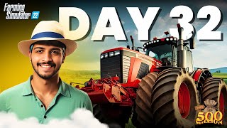 NEW TWIN WHEEL TRACTOR amp HARVESTING MEGA FIELD  DAY32  FARMING SIMULATOR 22  HINDI  TrazyL01 [upl. by Norene]