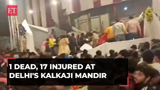 Delhi 1 dead 17 injured as stage collapses during Jagran at Kalkaji Mandir [upl. by Aidnic221]