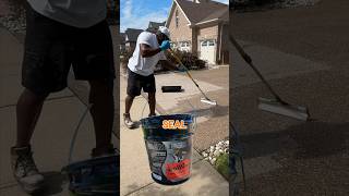 Driveway sealing sealant drivewaysealing asmr [upl. by Yeslrahc]