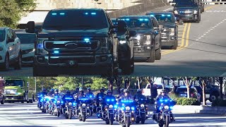 Secret Service amp Specialty Police Vehicles Lead Motorcade Through Atlanta [upl. by Star]