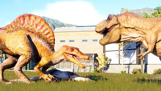 Dinosaur Clash Tyrannosaurus rex vs Spinosaurus and More Epic Battles  Jurassic World Evolution 2 [upl. by Dino]