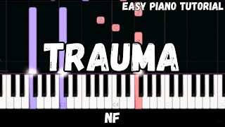 NF  Trauma Easy Piano Tutorial [upl. by Lleksah]