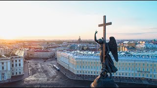 СанктПетербург с высоты Белые ночи разводные мосты Нева [upl. by Siri13]