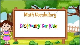 Basic Maths Vocabulary words and definition for Kids in English  Dictionary for Preschool Learning [upl. by Enrak]