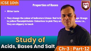 Chapter 3 Study of Acids Bases And Salt Part12  Board Exam  Manish Chouhan ICSE chemistry [upl. by Noscire]