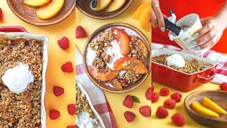 Easy Homemade Peach Crumble  Vegan  Delicious 🍑🍑🍑 [upl. by Niamrej]