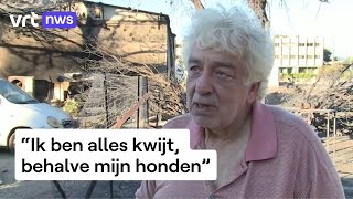 In de buurt van Athene zijn woningen getroffen door de bosbranden ook Sakis 70 is zijn huis kwijt [upl. by Earlene]