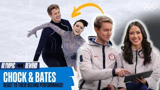 Madison Chock amp Evan Bates react to their Beijing 2022 performance [upl. by Geraint]