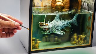 How To Make a Mummy Shark Diorama  Polymer Clay  Epoxy resin [upl. by Adialeda]