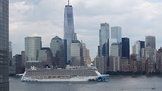 Sudden extreme gust of wind sends Norwegian cruise ship passengers flying  VIDEO [upl. by Oivatco]