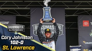 Cory Johnston wins 2024 Bassmaster Elite at St Lawrence River with 102 pounds [upl. by Jansson]