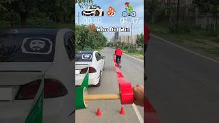 ⁉️💨 Who Did Win 🟢 🔴  Car 🚗 Vs Bicycle 🚲 Speed Race shorts vs race [upl. by Naam340]