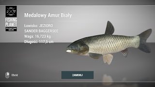 Fishing Planet Sander Baggersee Lake Germany Trophy Grass Carp  Medalowy Amur Biały fishingplanet [upl. by Evvy]