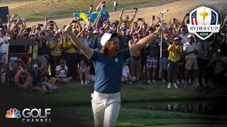 Europe wins Ryder Cup after Rickie Fowler concedes putt  2023 Ryder Cup Highlights  Golf Channel [upl. by Kcinom]