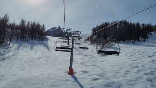 TSF4 Télésiège des Lauzières  Le MonêtierlesBains Serre Chevalier [upl. by Dyrraj]