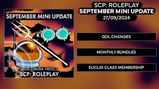 SCP Roleplay  September Mini Update [upl. by Atronna]