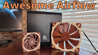 This Noctua Fan is HUGE  Thermaltake Core V1 ITX Gaming Cube  Air cooling your Gaming PC [upl. by Annayat]