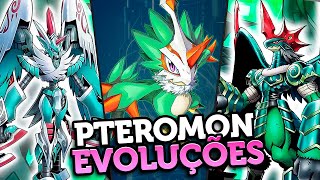 TODAS AS DIGIEVOLUÇÕES DO NOVO DIGIMON PTEROMON [upl. by Virendra]