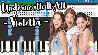 Underneath It All  Violetta Piano Tutorial  Sheets  MIDI Synthesia [upl. by Gnay]