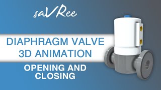 Diaphragm Valve 3D Animation  Opening and Closing [upl. by Kcirtemed308]