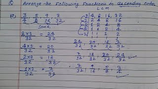 Write the following fractions in ascending order [upl. by Itsyrk]