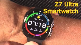 Z7 Ultra Smartwatch Blood Glucose AOD Samsung Galaxy Ultra clone [upl. by Bollen]