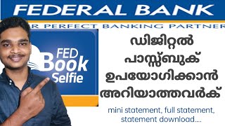 federal bank digital pass book malayalam  how to use fedbook  federalbank e passbook [upl. by Goodard124]