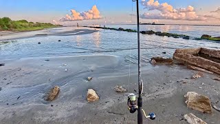 Bank fishing on Galveston Island South Jetty was the hot spot S8 E2 [upl. by Nosnek]