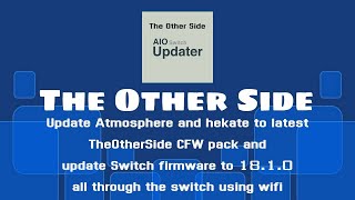 AIO Switch updater app update Atmosphere to 171 and firmware 1810 all through switch wifi [upl. by Ahto]