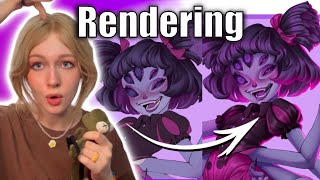 tips for RENDERING Digital Art coloring amp shading tutorial [upl. by Aihsemak79]