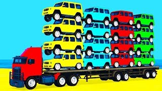 Voitures les camions en Couleurs pour Enfants Dessin Animé et Comptines Bébé Français 37  cfk tv [upl. by Refotsirc]