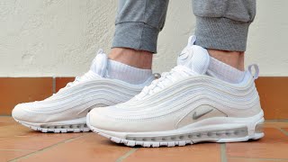 Nike Air Max 97 White on Feet Review [upl. by Hanson]